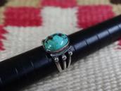 Atq Navajo Ingot Silver Split Shank Ring w/Turquoise c.1920～