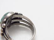 Atq Navajo Ingot Silver Split Shank Ring w/Turquoise c.1920～