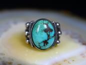 Atq Navajo Ingot Silver Split Shank Ring w/Turquoise c.1920～