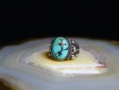 Atq Navajo Ingot Silver Split Shank Ring w/Turquoise c.1920～