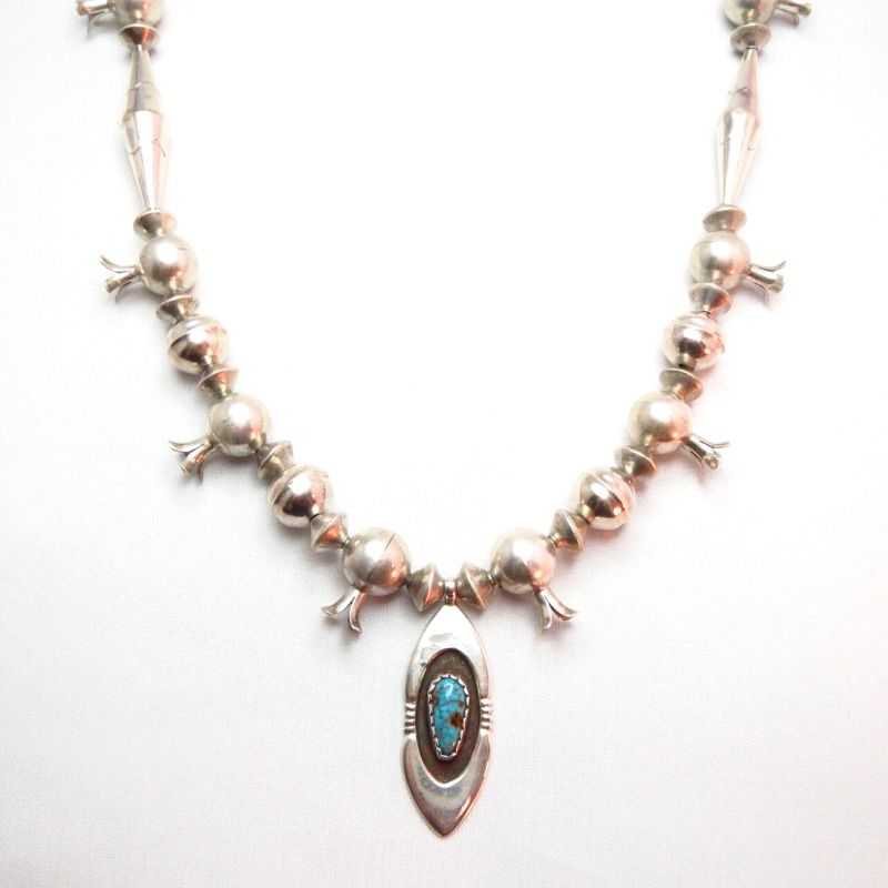 Joe H. Quintana Cochiti SilverBead Necklace w/Hi-Grade #8 TQ