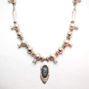 Joe H. Quintana Cochiti SilverBead Necklace w/Hi-Grade #8 TQ