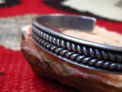 Vintage Navajo Rope Stamped Silver Cuff Bracelet c.1950
