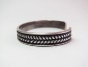 Vintage Navajo Rope Stamped Silver Cuff Bracelet c.1950
