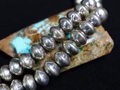 Vtg Navajo Stamped Bead w/Squash Blossom Necklace c.1960～