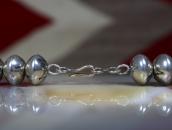 Vtg Navajo Stamped Bead w/Squash Blossom Necklace c.1960～