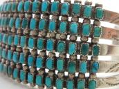 Vintage Zuni 5 Row Rect. Gem Turquois Cuff in Silver c.1945～