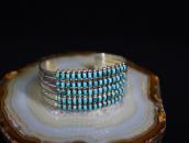 Vintage Zuni 5 Row Rect. Gem Turquois Cuff in Silver c.1945～