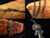 Vintage Silver Small Indian Fob Necklace  c.1940