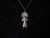 Vintage Silver Small Indian Fob Necklace  c.1940