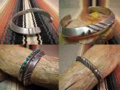 Vintage Engraving Heavy TriangleWire Cuff  c.1970