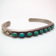 Vintage Zuni or Navajo Ingot Silver Cuff w/11TQ