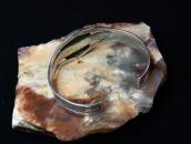 Atq Navajo or Pueblo GemTurquoise & Crimped Wire Cuff c1940～