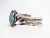 Atq Navajo or Pueblo GemTurquoise & Crimped Wire Cuff c1940～