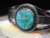 Atq Navajo or Pueblo GemTurquoise & Crimped Wire Cuff c1940～
