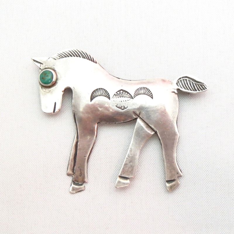 【UITA22】 [ON BOOK] Antique Pony or Horse Shape Pin  c.1945～