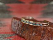 OLD Zuni 14K Gold & NeedlePoint Turquoise Cuff  c.1975～ ①