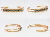 OLD Zuni 14K Gold & NeedlePoint Turquoise Cuff  c.1975～ ①