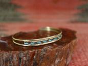 OLD Zuni 14K Gold & NeedlePoint Turquoise Cuff  c.1975～ ①