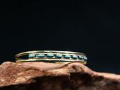 OLD Zuni 14K Gold & NeedlePoint Turquoise Cuff  c.1975～ ①