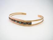 OLD Zuni 14K Gold & NeedlePoint Turquoise Cuff c.1975～ ➁