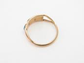 【C&C Hattie Johnson】Zuni Gold Ring w/NeedlePoint TQ c.1975～