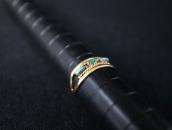 【C&C Hattie Johnson】Zuni Gold Ring w/NeedlePoint TQ c.1975～