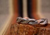 Vintage Heavy 2 Twisted Silver Wire Cuff  c.1950～