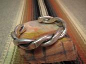 Vintage Heavy 2 Twisted Silver Wire Cuff  c.1950～
