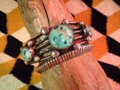 Vintage Heavy Silver Cuff Bracelet w/3TQ  c.1960～