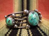 Vintage Heavy Silver Cuff Bracelet w/3TQ  c.1960～