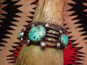 Vintage Heavy Silver Cuff Bracelet w/3TQ  c.1960～