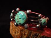 Vintage Heavy Silver Cuff Bracelet w/3TQ  c.1960～