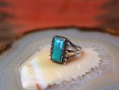 Atq Navajo Split Shank Ring w/Rectangular Turquoise c.1940～