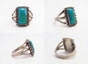 Atq Navajo Split Shank Ring w/Rectangular Turquoise c.1940～
