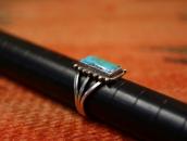 Atq Navajo Split Shank Ring w/Rectangular Turquoise c.1940～