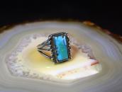Atq Navajo Split Shank Ring w/Rectangular Turquoise c.1940～