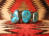 Vintage Cuff with Five Morenci Turquoise  c.1950