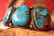 Vintage Cuff with Five Morenci Turquoise  c.1950