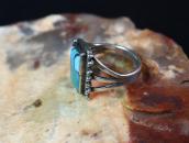 Atq Navajo Split Shank Ring w/Rectangular Turquoise c.1940～