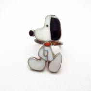 Zuni Vintage Channel Inlay Snoopy Silver Ring  c.1960～