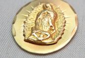 Vintage 14K Gold Our Lady of Gudalupe Fob Necklace