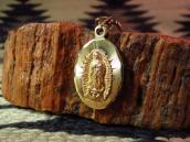 Vintage 14K Gold Our Lady of Gudalupe Fob Necklace