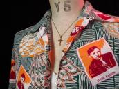 Vintage 14K Gold Rose & Cross Fob Necklace