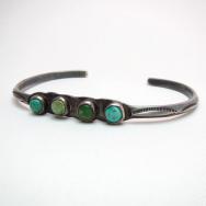 Antique Stamped Triangle Wire Cuff w/4TQ c.1930