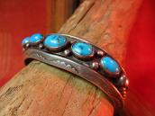 Vintage Cuff with Five Lone Mount Turquoise c.1950