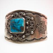 Antique Thunderbird stamped Wide Cuff  c.1930