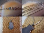 Vtg Zuni Multi-Stone Inlay Thunderbird Fob Necklace  c.1940～