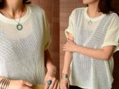 Vtg Zuni "Dishta Style" Inlay Circle Top Necklace  c.1950～