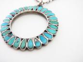 Vtg Zuni "Dishta Style" Inlay Circle Top Necklace  c.1950～